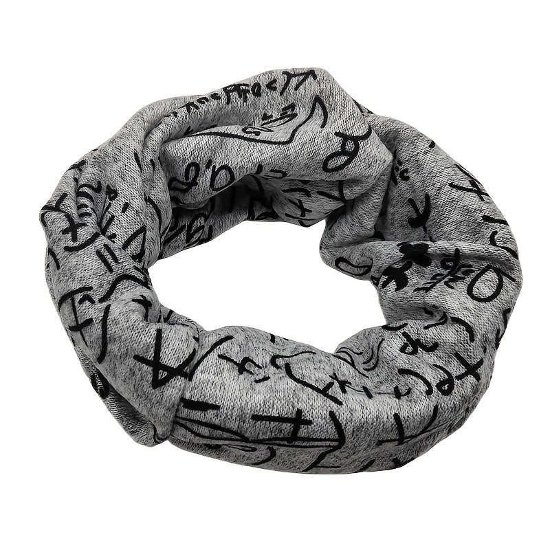 Gray Math Print Beanie Lightweight Casual Headband Unisex Chemo Hat