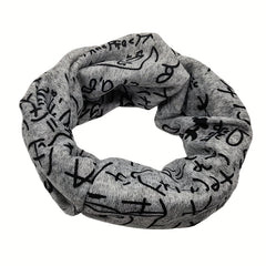 Gray Math Print Beanie Lightweight Casual Headband Unisex Chemo Hat