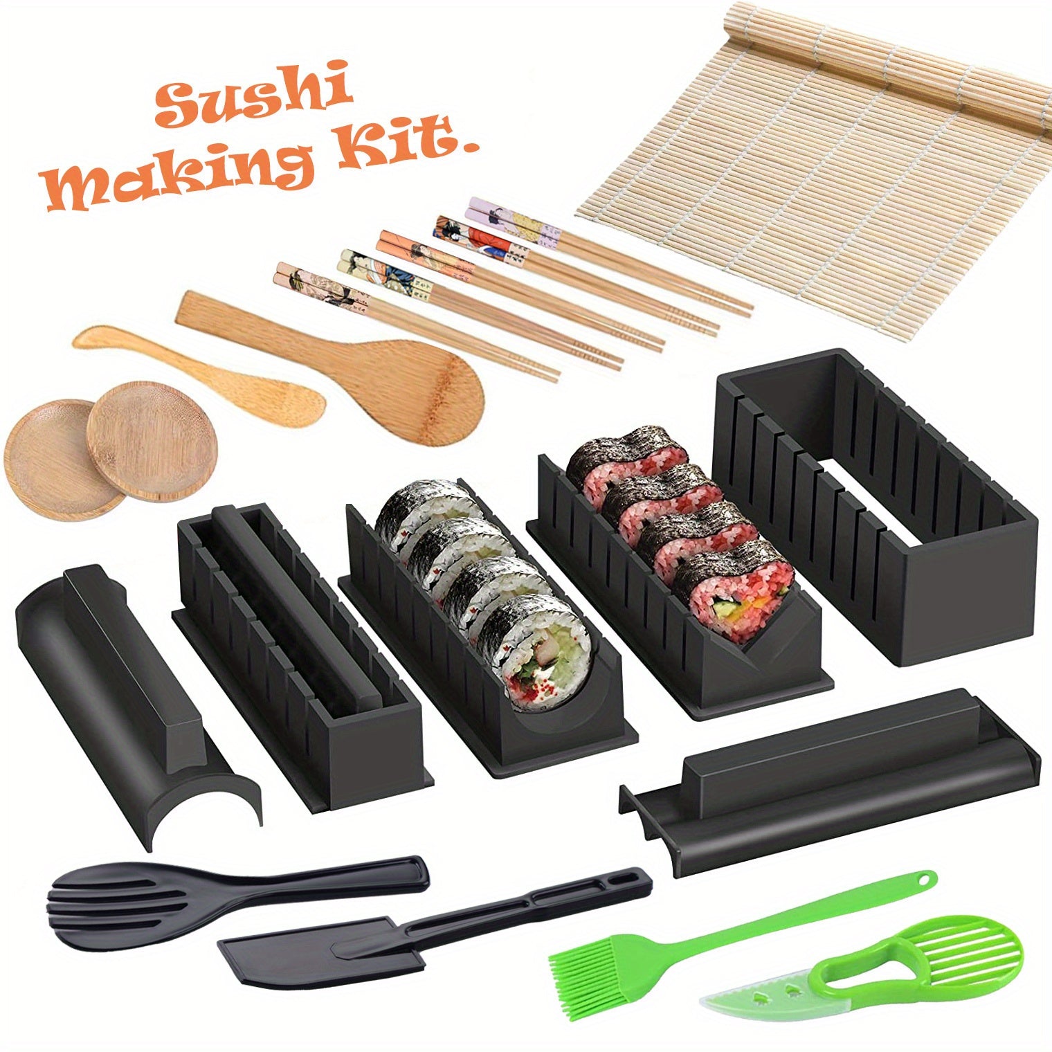 Sushi Making Kit DIY Set Sushi Rice Roller Mold Reusable Sushi Maker