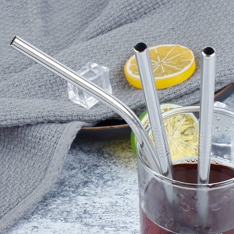 12pcs Stainless Steel Metal Straws with Cleaning Brushes for 20oz and 30oz Cups