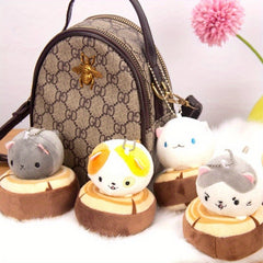 Cartoon Kitten Plush Keychain Soft Polyester Fiber Perfect for Wedding Shower