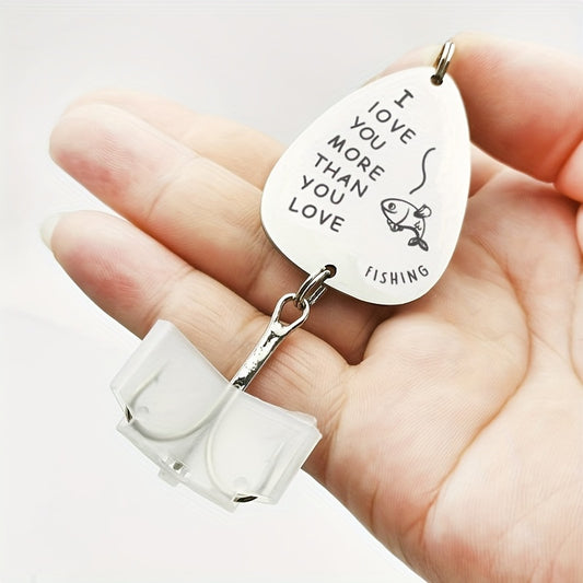 1pc 2g Text Sequins Fishing Hook With Love Fishing More Love You