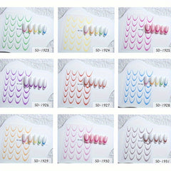 French Gradient Nail Stickers 12 Set Waterproof Solid Thin Tough Nail Stickers