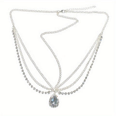 Crystal Rhinestone Water Drop Forehead Chain Headdress