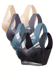 4pcs Wireless Push Up Bras Women's Lingerie