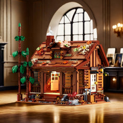 Vintage Forest Cabin Building Block Set with LED Lights