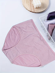 4 Pack Women's Plus Size Dot Print Underwear Set