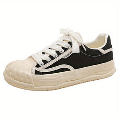 Women's Platform Canvas Sneakers Lace Up Board Shoes