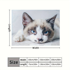 Creative Cat Blanket Fluffy Flannel Soft Lightweight Blanket for Sofa Bed Couch