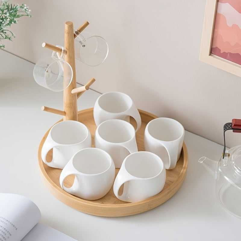 Bamboo Cup Holder Tree Branch Shape Hanging Cup Holder