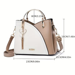 Tassel Decor Crossbody Bag Top Ring Office & Work Purse
