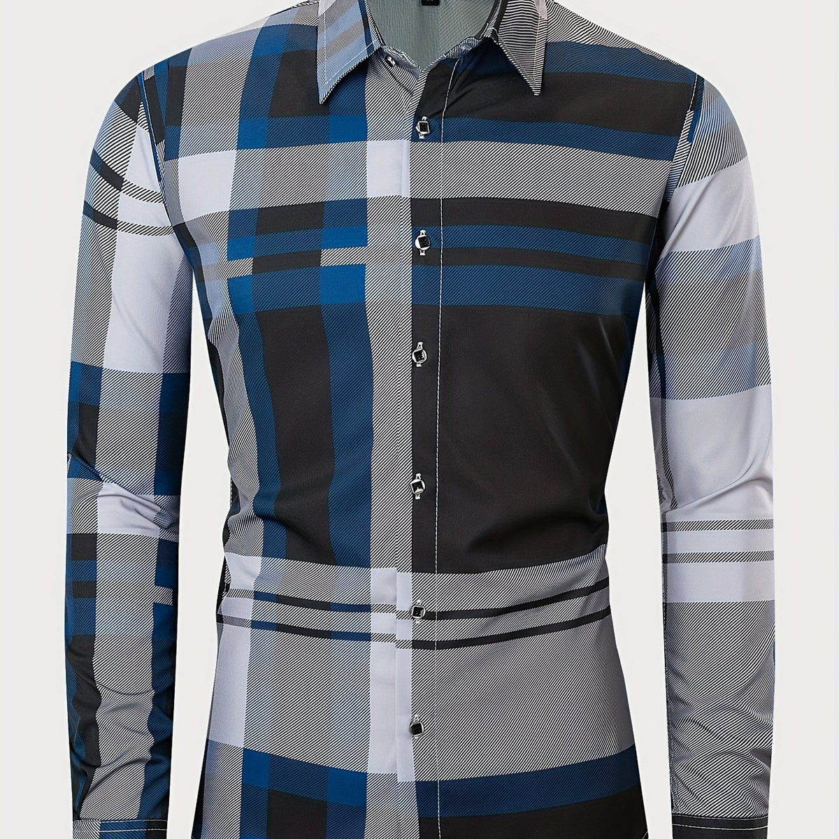 Stripe Print Men's Casual Long Sleeve Shirt