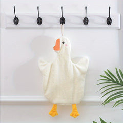 Microfiber Goose Pattern Hanging Towel Quick Drying Soft Absorbent with Loop