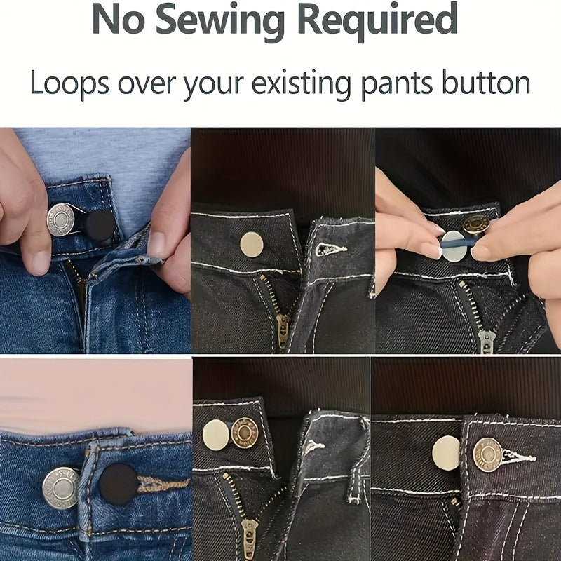 12pcs Adjustable Jean Belt Extenders No Sewing Needed Assorted Colors