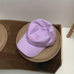 Letter Embroidery Baseball Cap Solid Cotton Sun Hat Adjustable Casual Dad Hats