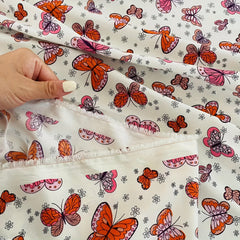 1 Yard Red Flower Pattern Fabric DIY Clothing Pants Dress