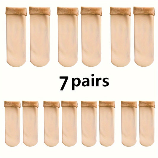 Plush Lined Crew Socks Unisex Warm Hosiery