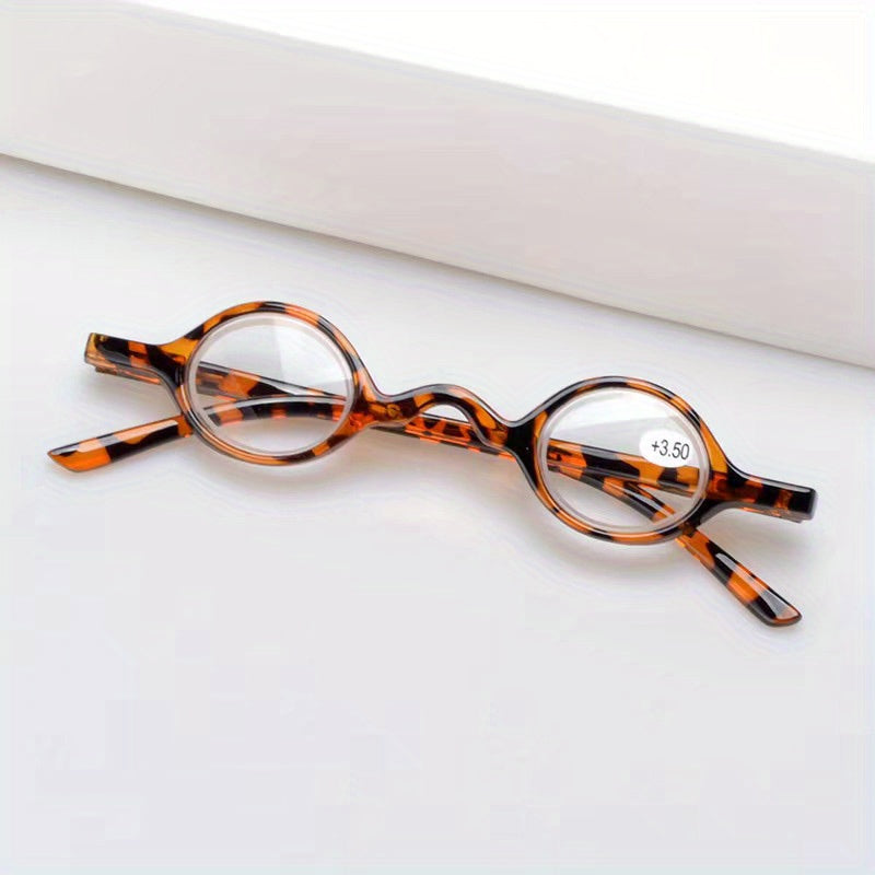 Retro Mini Round Frame Reading Glasses Men Women High Definition Resin