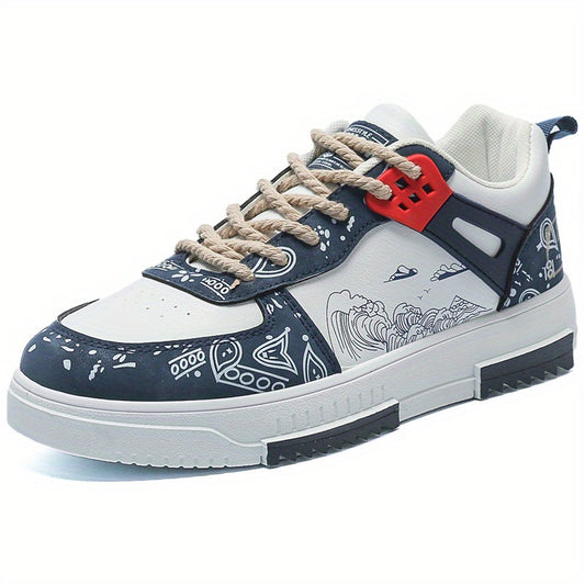 Men's Graphic Print Non Slip Skate Shoes