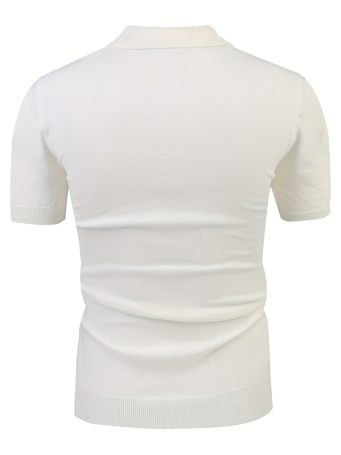 Men's High Stretch Button Up Lapel Polo Shirt