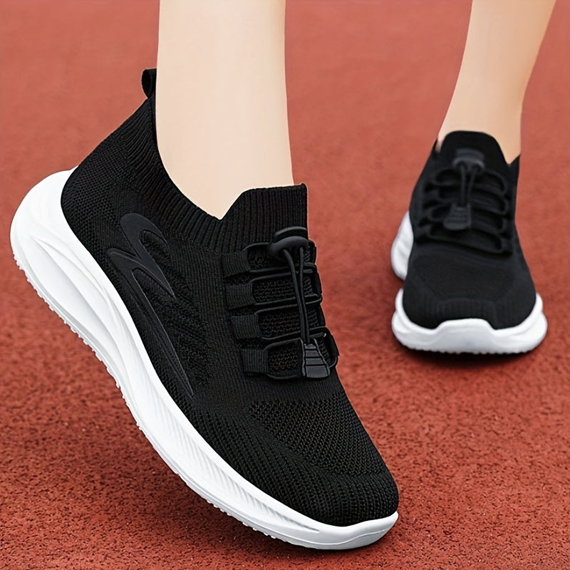 Soft Thick Sole Shock Absorption Flying Woven Shoes Lightweight