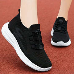 Soft Thick Sole Shock Absorption Flying Woven Shoes Lightweight