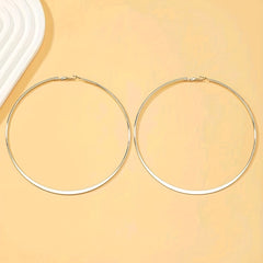 Exaggerated Big Circle Hoop Earrings Retro Hip Hop Style Alloy Jewelry
