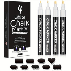 4pcs Chalk Markers Wet & Dry Erase Chalk Pens For Blackboard Chalkboards
