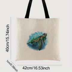Leisure Turtle Print Tote Bag Travel Beach Shoulder Bag