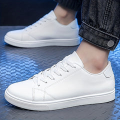 Men's Lace-up PU Leather Skate Shoes with Good Grip