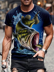 Men's Fishing T Shirt 3D Print Active Stretch Tee