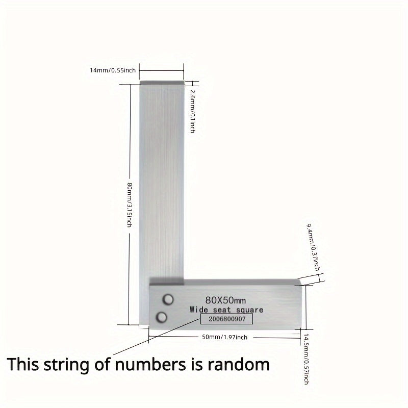 Steel Hardened Angle Ruler 90 Right Angle Set for Machinists
