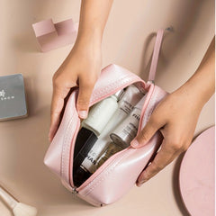 Waterproof Cosmetic Bag PU Leather Makeup Storage Organizer Lightweight