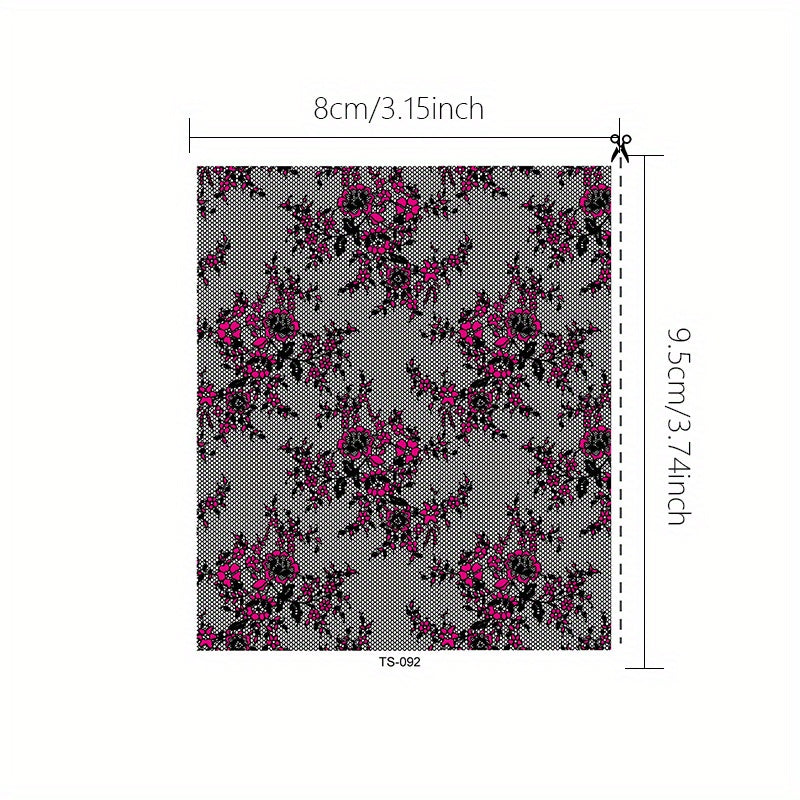 5D Floral Plant Embossed Nail Decals Self Adhesive Nail Stickers