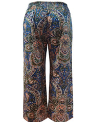  Geometric Print Drawstring Wide Leg Pants