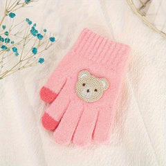 Winter Cartoon Bear Kids Gloves for Boys and Girls
