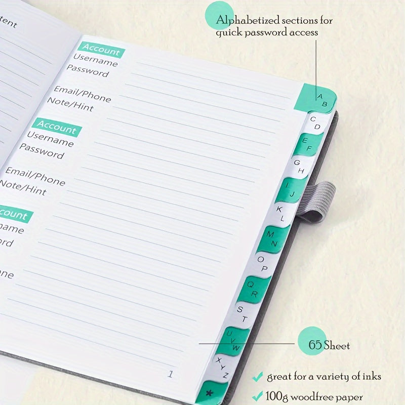 A6 Password Book With Alphabetical Tabs - Perfect Internet Password Keeper