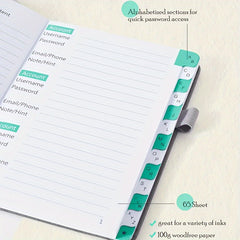 A6 Password Book With Alphabetical Tabs - Perfect Internet Password Keeper