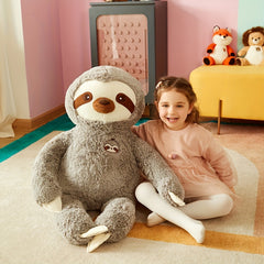 IKASA Grey Large Sloth Stuffed Animal Soft Bradypode Toys