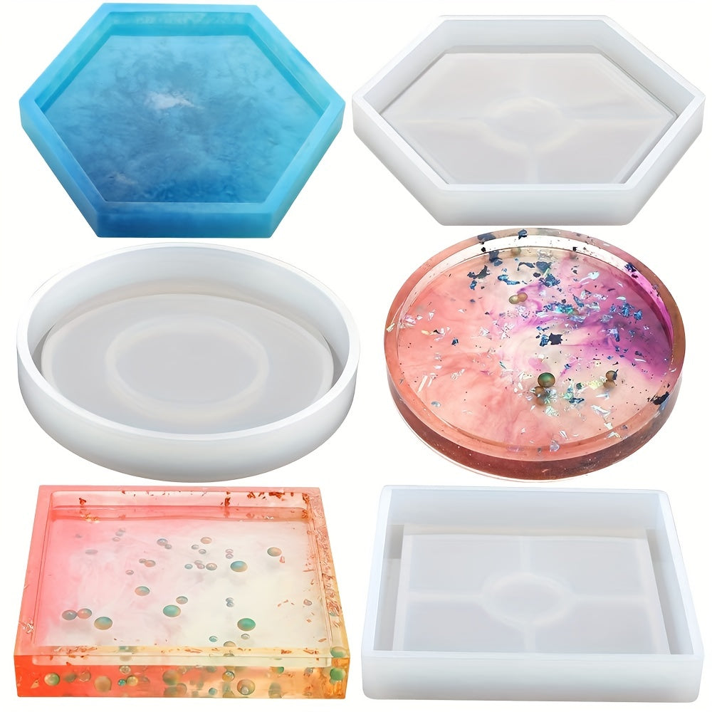 3pcs DIY Coaster Silicone Mold for Home Decor Making