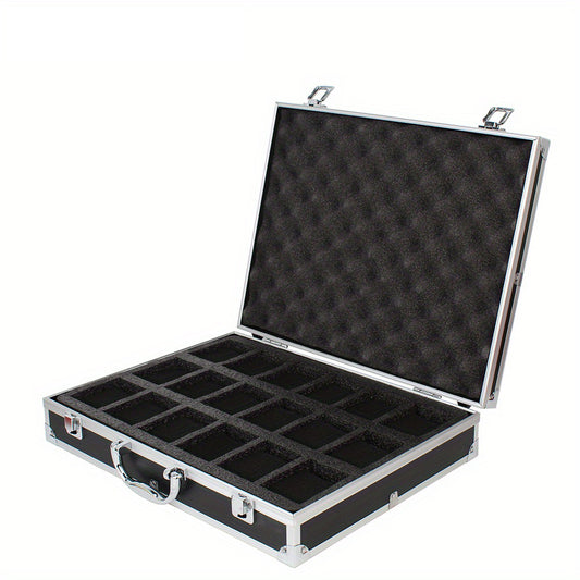 10 18 Slot Aluminum Watch Storage Box Men Collector Portable Display