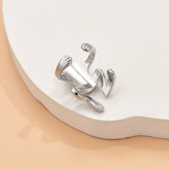 Retro Goth Style Silvery Frog Ear Cuff Copper Jewelry