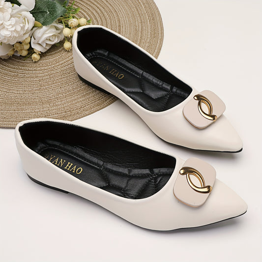 Women's Pointed Toe Ballet Flats Soft Sole Slip On Shoes