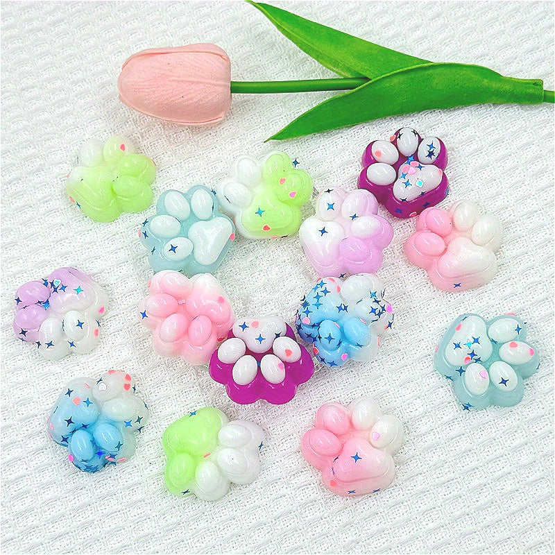 6pcs Colorful Cat Paws Squeeze Toys for Parties
