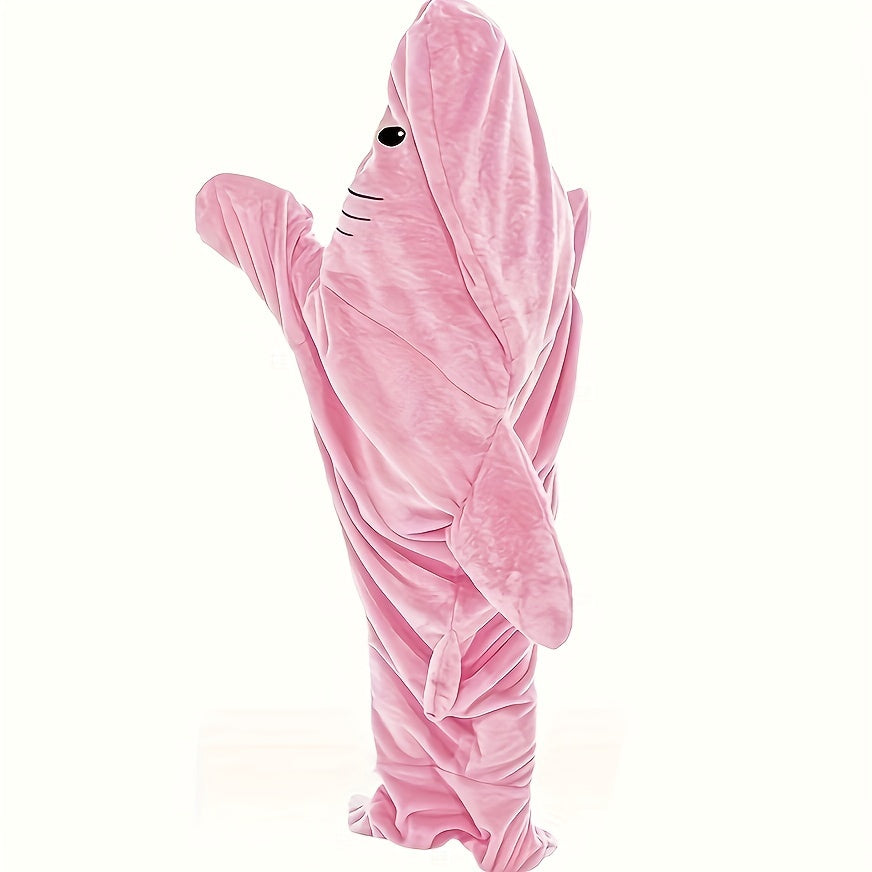 Soft Cozy Flannel Blanket Hoodie Wearable Fleece Throw Blanket