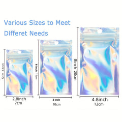50pcs Holographic Resealable Bags for Party Food Storage