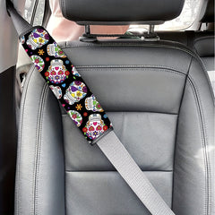 Skeleton Print Car Seat Belt Cover Soft Safety Shoulder Pad Protector