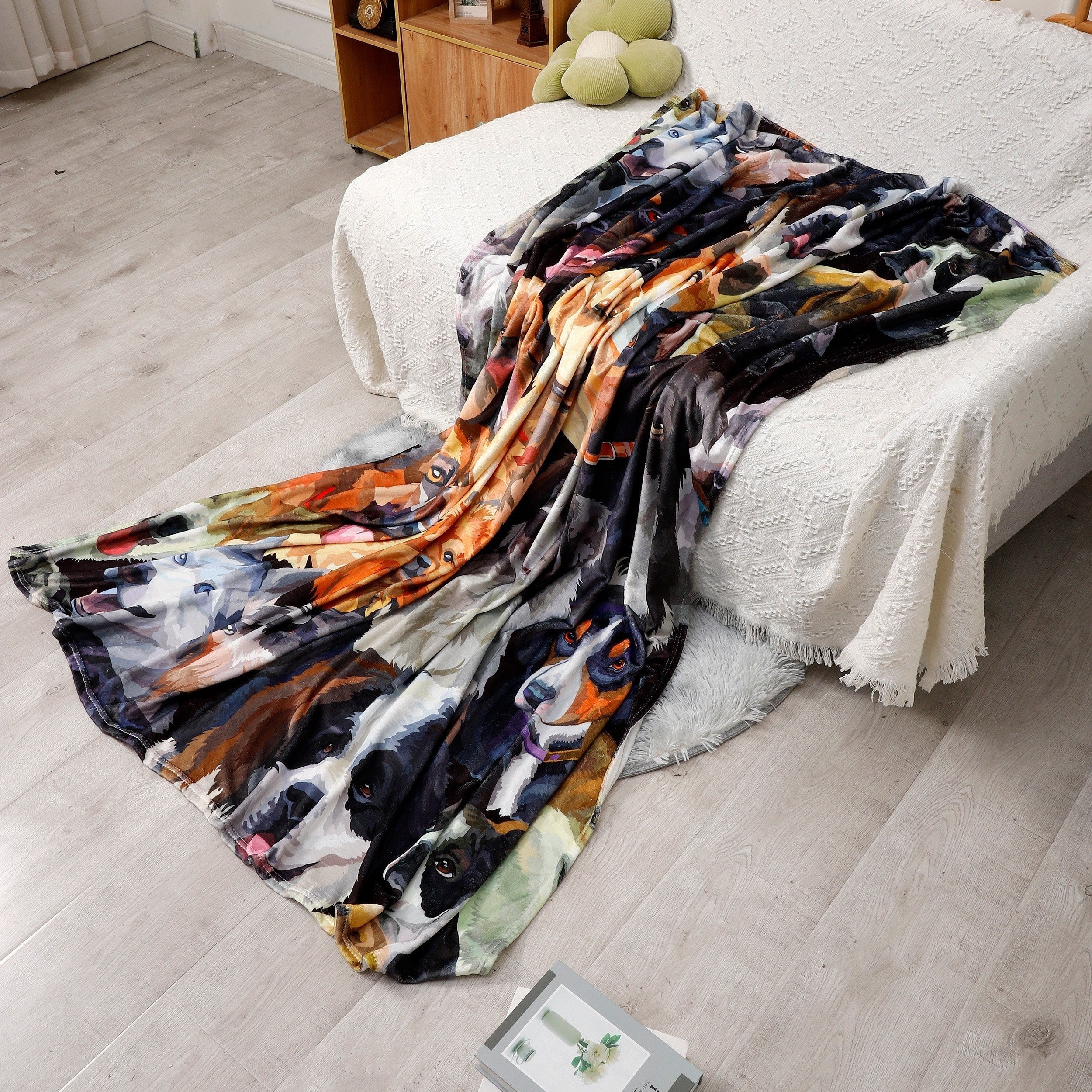 Soft Dog Pattern Blanket Winter Warm Flannel Suitable For All Seasons