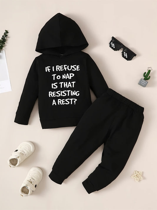Baby Boys Hooded Sweatshirt Top Pants Set