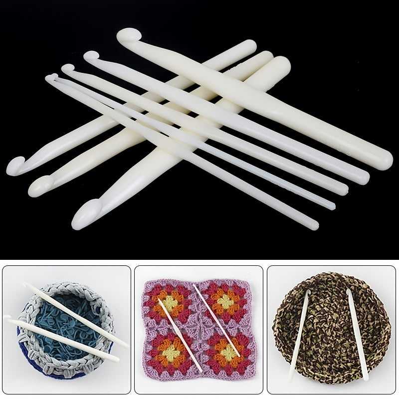 Plastic Crochet Hooks Set Weaving Tools Wool Sweater Needles